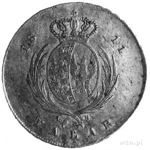 talar 1811, Warszawa, Aw: Głowa i napis, Rw: Tarcza her...