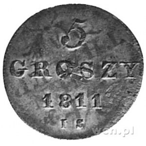 5 groszy 1811 IS, j.w., Warszawa, Plage 94, przebitka z...