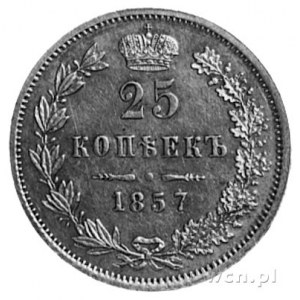 25 kopiejek 1857, Warszawa, Aw: Orzeł carski i napis, R...