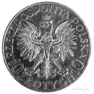 10 złotych 1933 Sobieski, bity stemplem lustrzanym, sre...