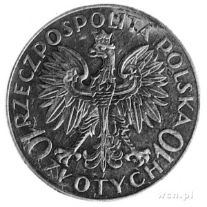 10 złotych 1933 Traugutt z napisem PRÓBA, srebro 34.0 m...