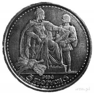 5 złotych 1925, Konstytucja, 81 perełek, srebro 37.0 mm...