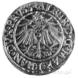 grosz 1538, Królewiec, Aw: Popiersie i napis, Rw: Orzeł...