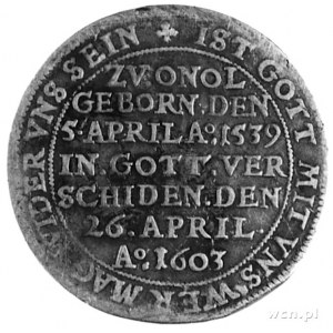 talar 1603, Aw: Popiersie Jerzego Fryderyka i napis, Rw...