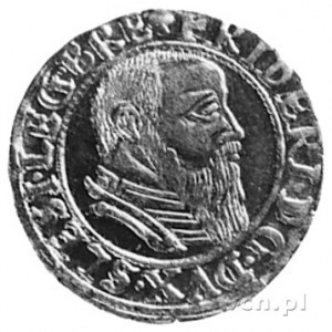 grosz 1544, Legnica, Aw: Popiersie Fryderyka II i napis...