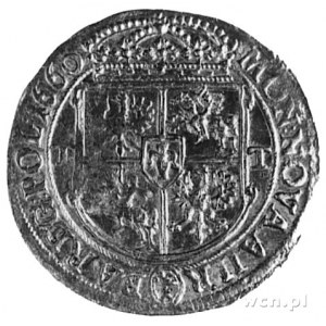 2 dukaty 1660, Bydgoszcz, Aw: Popiersie i napis, Rw: Ta...