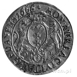 dukat 1666, Gdańsk, j.w., Kop.II.15a -R-, Fr.24, ładna ...
