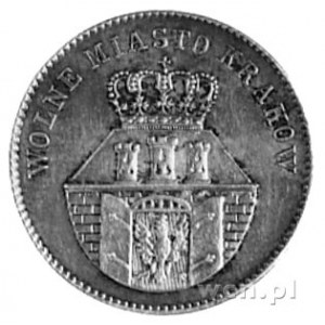 1 złoty 1835, Wiedeń, Aw: Herb Krakowa i napis, Rw: Nom...