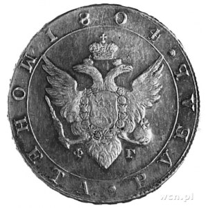 rubel 1804, Petersburg, j.w., Uzdenikow 1324, moneta ba...