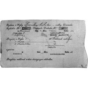 asygnata skarbowa na 200 złotych 2.09.1831, podpisy: Os...
