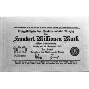 100.000.000 marek 22.09.1923, Pick 27, Ros. 726