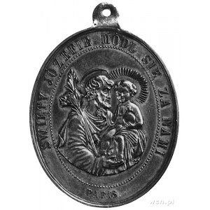 medal owalny z uszkiem b.d., sygnowany CAQUE FECIT A PA...