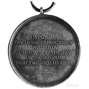 medal nagrodowy z uszkiem wybity 1896 r. z okazji 350 r...