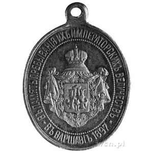 medalik owalny z uszkiem wybity w 1897 r. z okazji wizy...