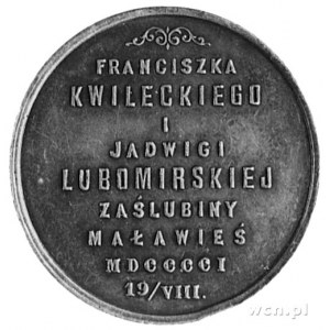 medal wybity w 1901 r. z okazji zaślubin Franciszka Kwi...