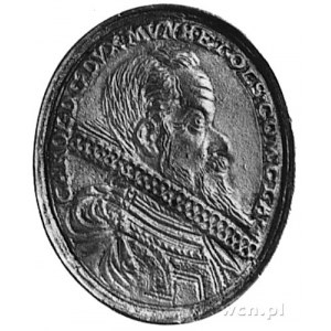 medal nie sygnowany b.d. lany, Aw: Popiersie Karola II ...