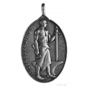 medal owalny z uszkiem sygnowany H. HAHN, wybity w 1912...