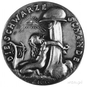 medal satyryczny sygnowany KG (Karl Goetz) wybity w 192...