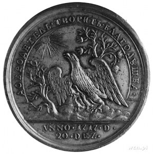 medal sygnowany T.1, (T. Iwanow), wybity w 1717 r., Aw:...