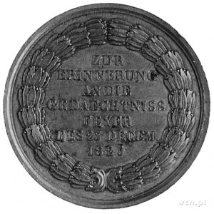 medal pamiątkowy sygnowany BRANDT F, wybity w 1825 r. p...