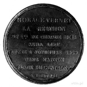 medal sygnowany M.P. TIOLIER, wybity w Paryżu w 1829 r....
