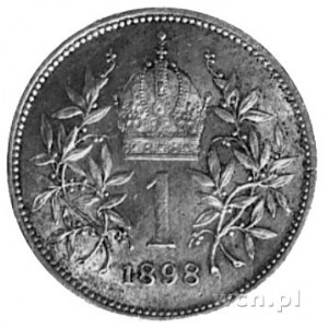 1 korona 1898, Wiedeń, bardzo rzadka w tym stanie zacho...