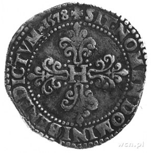 frank 1578, Paryż, Aw: Popiersie i napis, Rw: Krzyż i n...