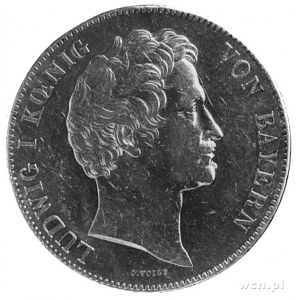 podwójny talar 1848, Aw: Głowa króla Ludwika I, w otoku...
