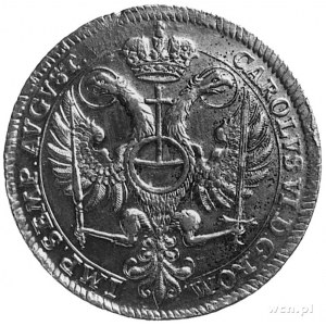 talar 1730, Aw: Herb Hamburga w ozdobnym kartuszu, w ot...