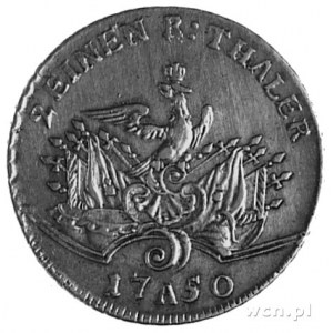 półtalar 1750, Berlin, Aw: Popiersie w zbroi, Rw: Orzeł...