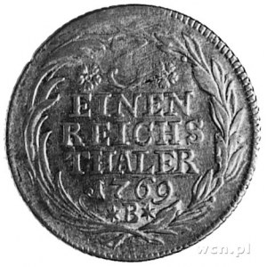 1/3 talara 1769, Wrocław, Aw: Głowa i napis, Rw: Nomina...