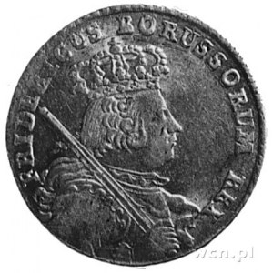 ort 1755, Wrocław, Aw: Popiersie w koronie i zbroi, Rw:...