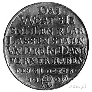 1/3 talara b.d. (1717), Aw: Jeleń na tle kolumny, w oto...