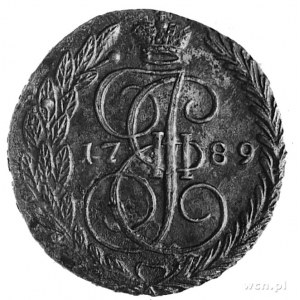 5 kopiejek 1789 EM, piękny stan zachowania