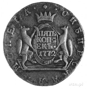 5 kopiejek 1772, bite dla Syberii