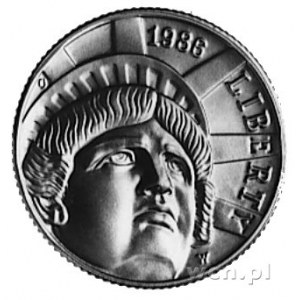 5 dolarów 1986, Aw: Głowa Statui Wolności, Rw: Orzeł, w...