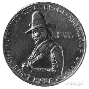 1/2 dolara 1920, Aw: Pielgrzym, Rw: Statek, moneta bita...