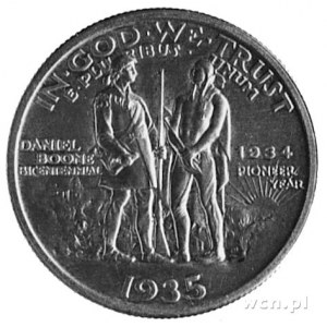 1/2 dolara 1935, Aw: Popiersie Daniela Boone’a, Rw: Dan...