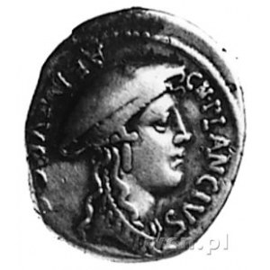 Cn. Plancius (55 p.n.e.), denar, Aw: Głowa Diany Planci...