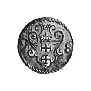 denar 1598, Gdańsk, j.w., Gum.1368, Kurp.2208 R2, ładna...