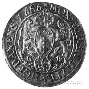 dukat 1656, Gdańsk, Aw: Popiersie i napis, Rw: Herb Gda...