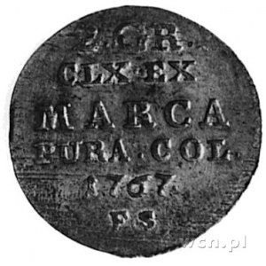 2 grosze srebrne 1767, Warszawa, j.w., Plage 245, monet...