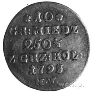 10 groszy miedzianych 1793, Warszawa, j.w., Plage 239, ...