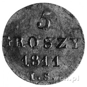 5 groszy 1811 IS, Warszawa, Aw: Tarcza herbowa i napis,...