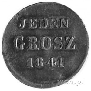 1 grosz 1841, Warszawa, Aw: Orzeł carski, Rw: Napis, Pl...