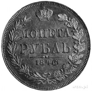rubel 1846, Warszawa, j.w., Bitkin 425, Plage 437, wyśm...