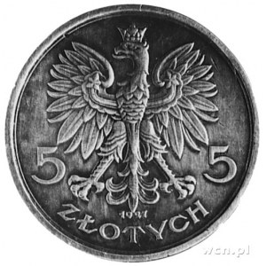 5 złotych 1927, Nike, na awersie napis: PRÓBA, srebro ,...