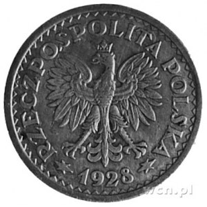 1 złoty 1928- Wieniec z liści i owoców, bez napisu: PRÓ...