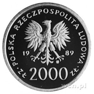 2.000 złotych 1989, Warszawa- Jan Paweł II, wybito 1.00...