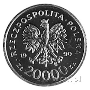 20.000 złotych 1990, Warszawa- 10-lecie Solidarności, w...